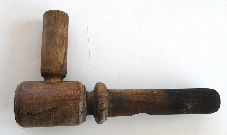 antique primitive wooden barrel bung faucet spigot wine cider image 1