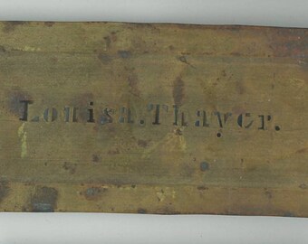 Louisa Thayer Antique brass marking stenci vintage primitive paper linens scrap booking crafts