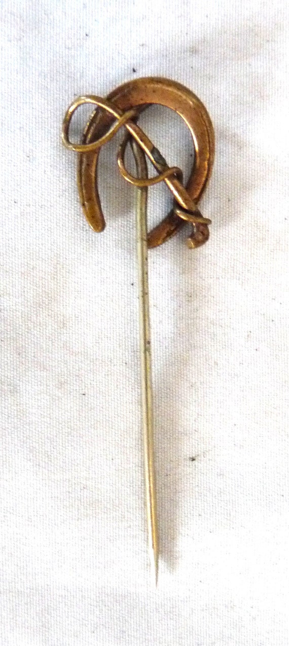 Victorian antique gold filled stick pin horseshoe 