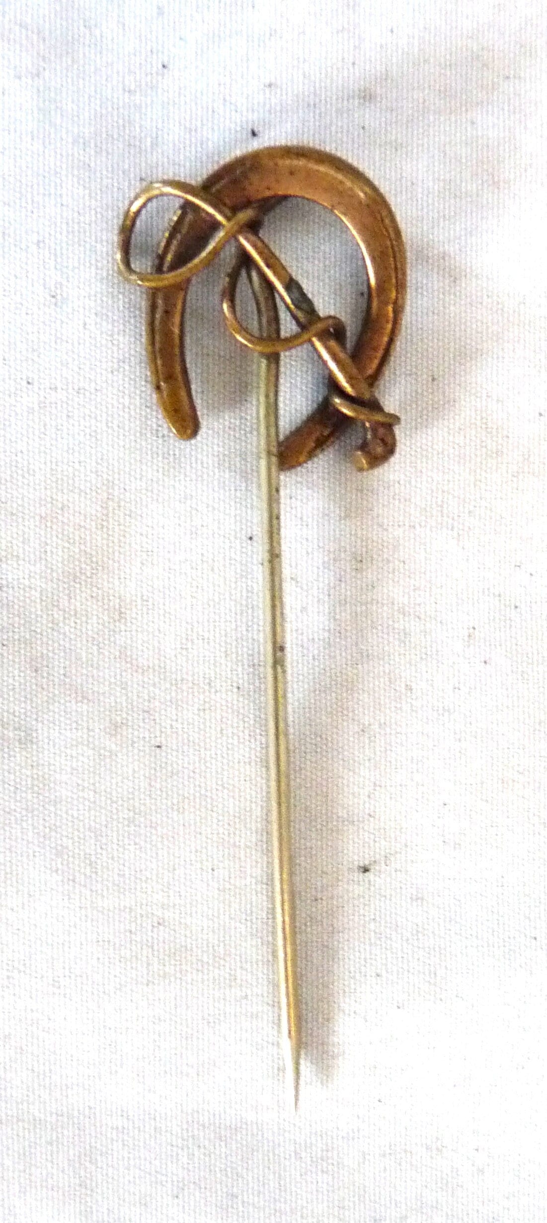 Victorian Antique Gold Filled Stick Pin Horseshoe Riding  display picture 3