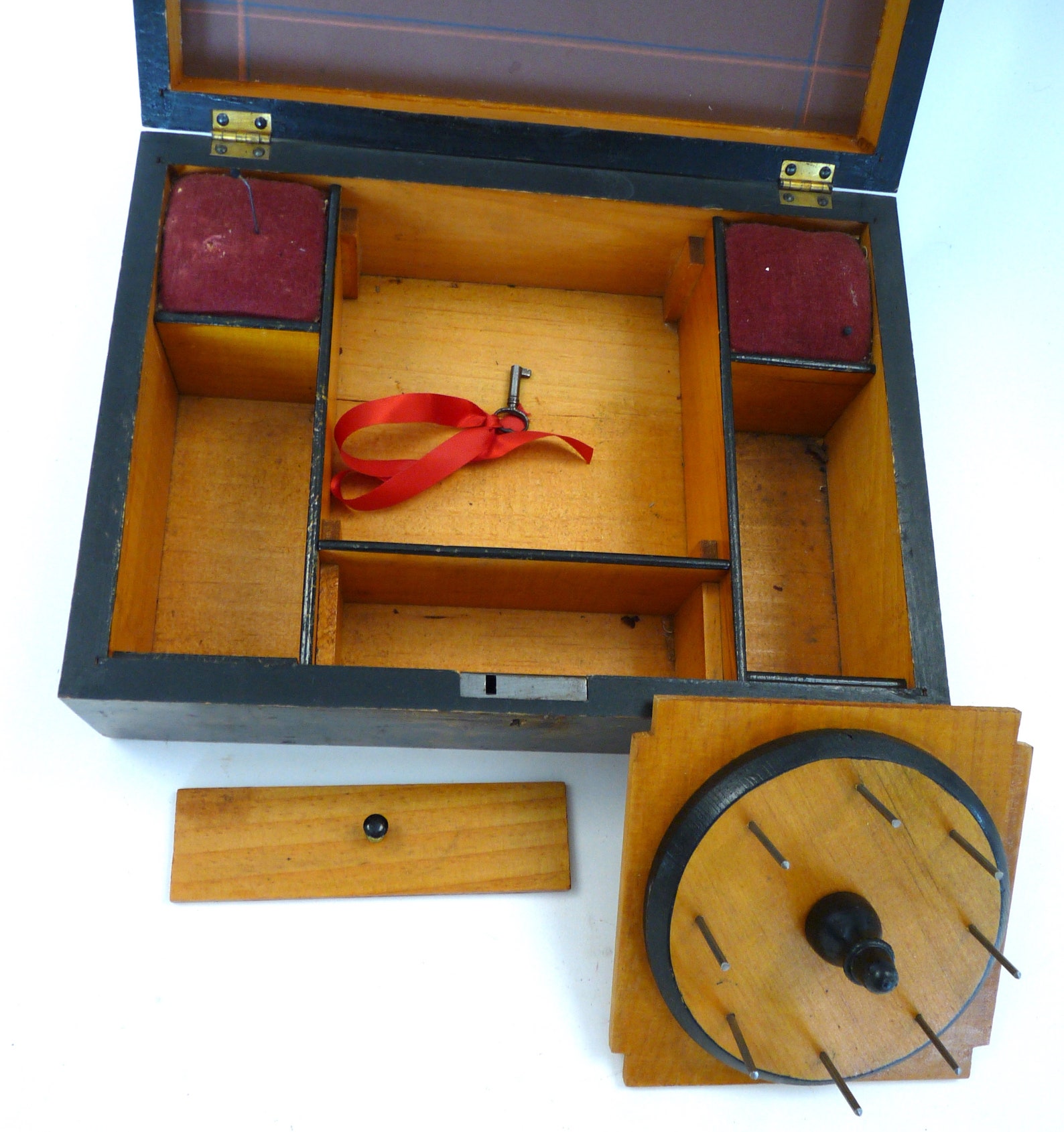 Antique Victorian Shaker Sewing Box Fitted 19th Ct Wood Mirror Etsy