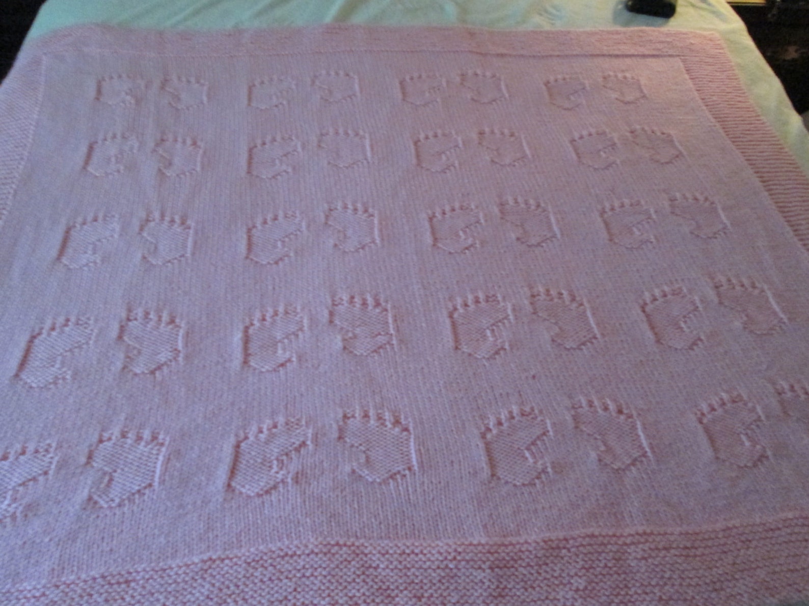 Baby Footprints Afghan knit Pattern Etsy