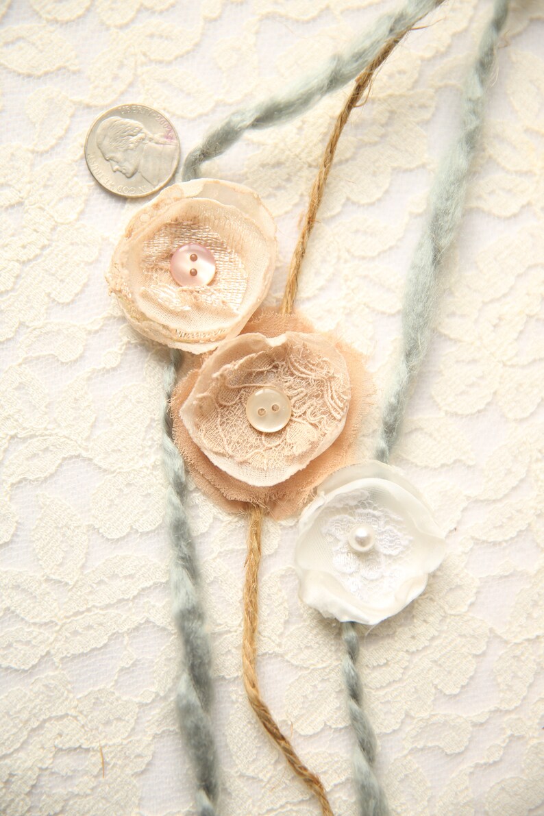 Baby headbands sitter photos newborn photo prop 6 month photoshoot Tieback Set Baby tiebacks Set of 3 tiebacks Shabby Chic Tiebacks