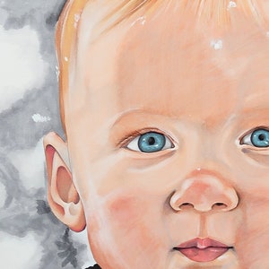 Custom Child Portrait Drawing, from photo, color