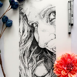 Custom Pen and Ink Portrait, Portrait Drawing, Drawing Portraits, Pen and Ink Art, Black and White Drawing, Wedding Portraits image 6