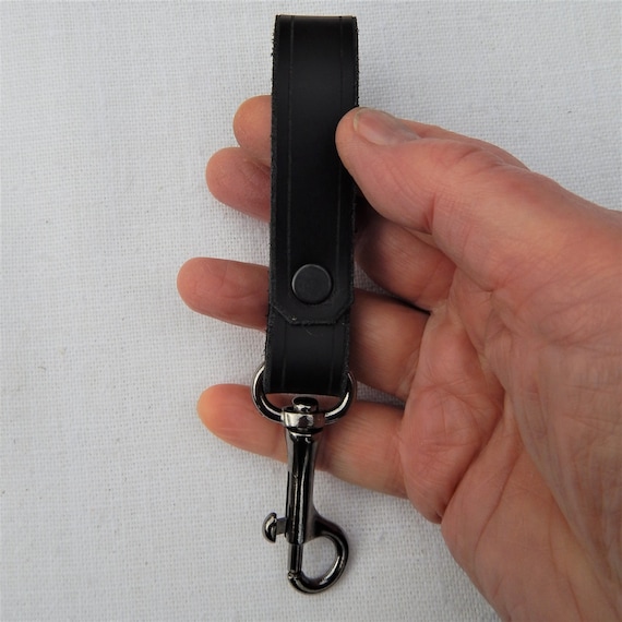 Leather Key Fob Belt Loop Key Holder Brass Halt Snap Hook | eBay