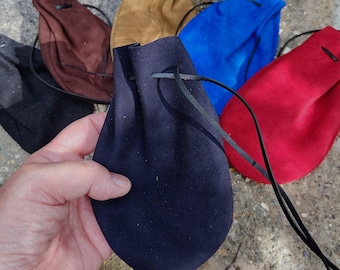 Handmade Leather Drawstring Pouch: Coin, Jewelry, Crystal Bag