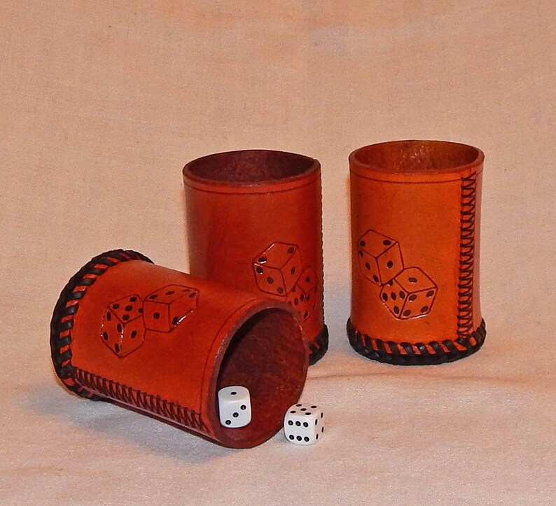 British Leather Dice Pot Dice cup Personalised initials Etsy