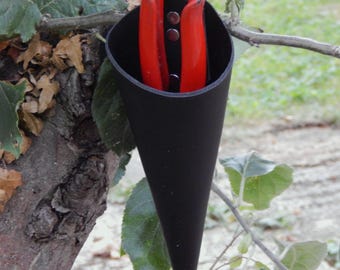 Secateurs holster, clip-on hand tools case, British Leather, personalised, pruners, shears, scissors, trowels, pliers
