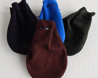 Leather Drawstring Pouch: Medals, Dice, Crystals, Coin Bag
