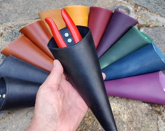 Handmade Leather Secateurs Holster: Clip-On Garden Tool Case