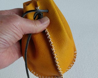 Leather Drawstring Pouch Kit: Sew It Yourself Craft