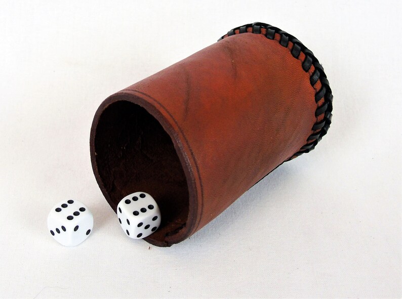 British Leather Dice Pot Dice cup Personalised initials Etsy