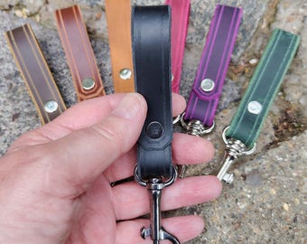 Personalized Leather Keyring Clip: Handmade Belt Loop Trigger Hook