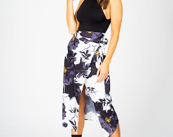 Georgie Wrap Sarong Skirt in Bloom