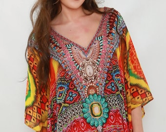 Kahlo Wielokolorowy Kaftan Top