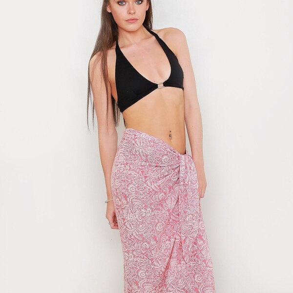 Pareo Sarong aus Baumwolle mit Blumenmuster