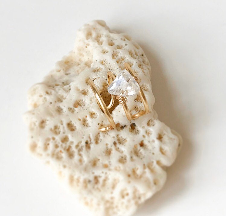 Ear cuffEar Cuffs No PiercingEar WrapFaux Herkimer Diamond Etsy