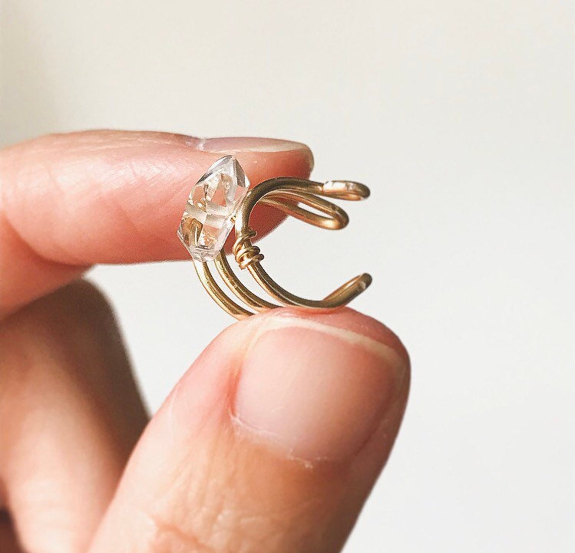 Ear cuffEar Cuffs No PiercingEar WrapFaux Herkimer Diamond Etsy