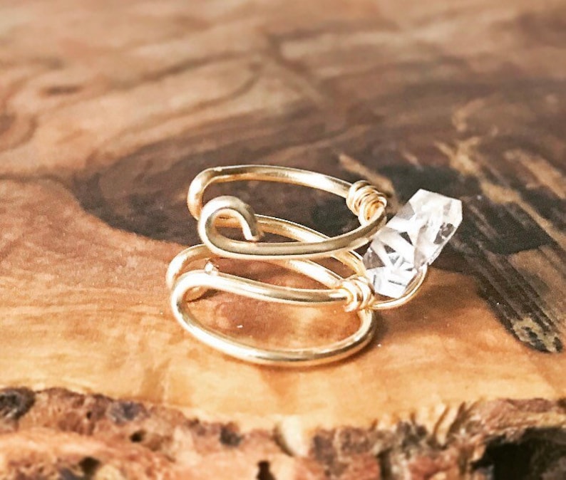 Ear Cuffear Cuffs No Piercingear Wrapfaux Herkimer Diamond Etsy