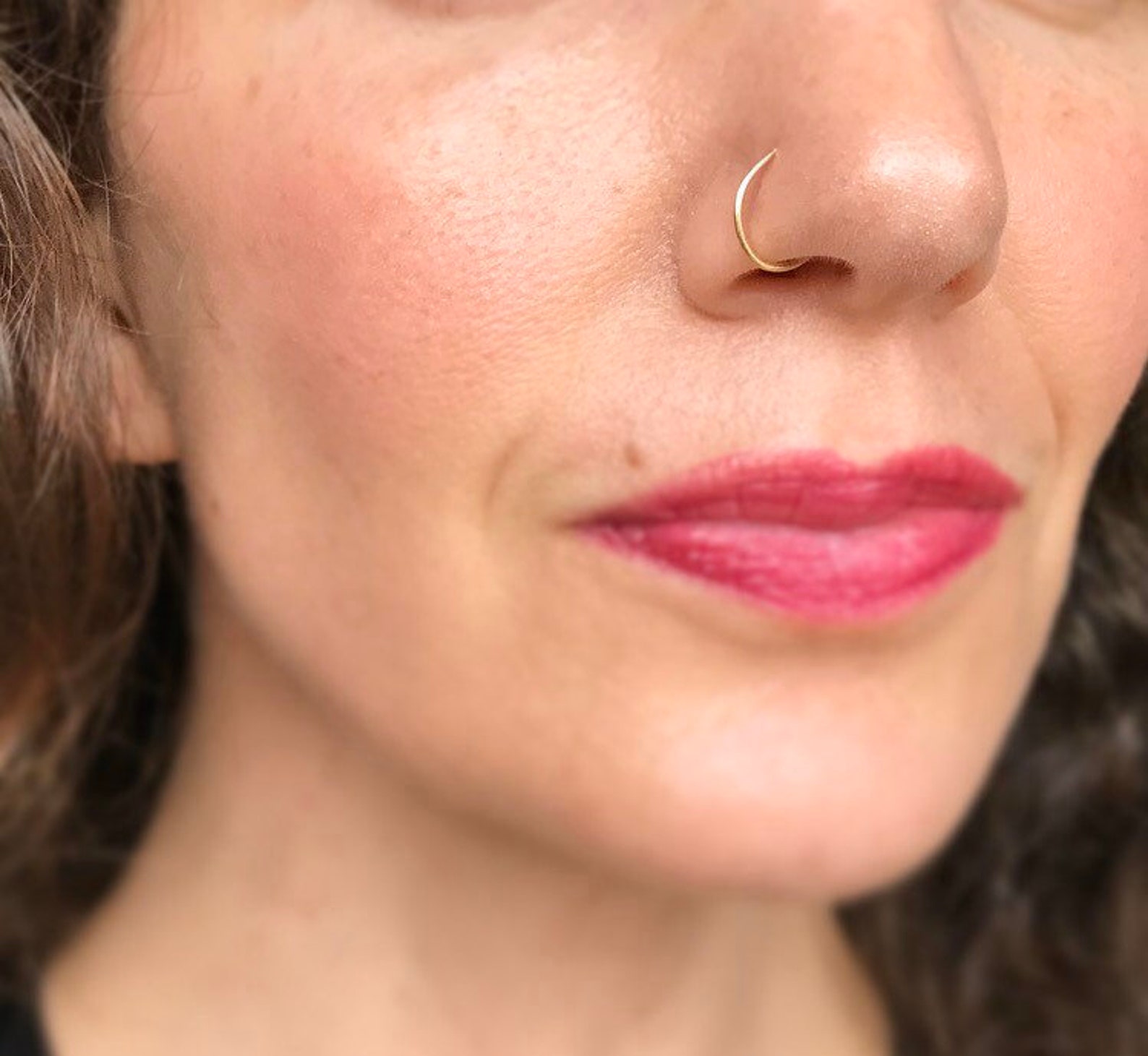 Fake Gold Hoop Nose RingGold Nose JewelryClip On Nose Etsy