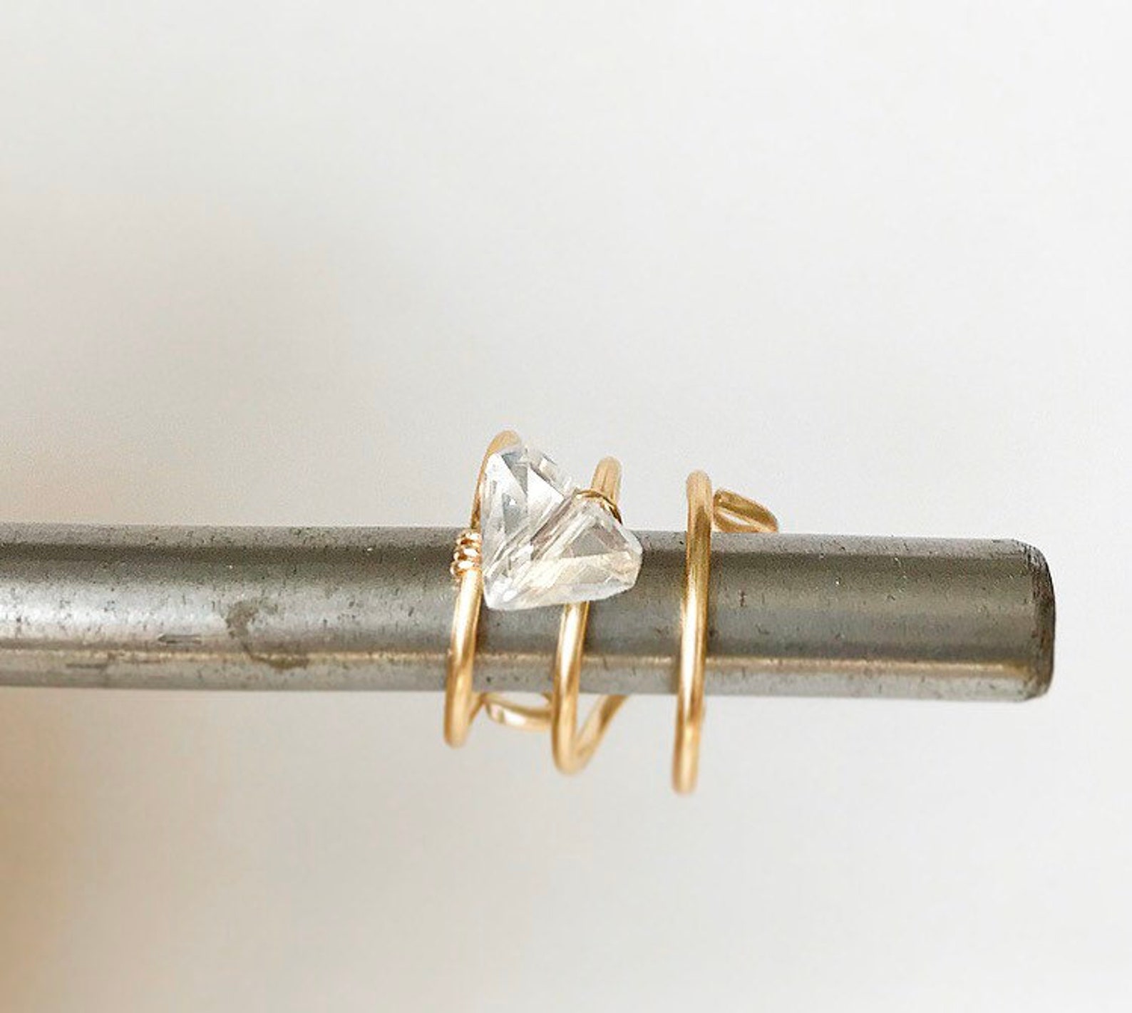 Ear Cuffear Cuffs No Piercingear Wrapfaux Herkimer Diamond Etsy