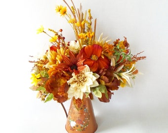 Fall Silk Floral Arrangement, Fall Table Centerpiece, Fall Arrangement, Autumn Centerpiece, Thanksgiving Centerpiece, Fall Decor, Autumn