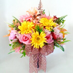 Silk Floral Cemetery Arrangement, Cemetery Cone, Graveside Flowers, Cemetery Flowers, Funeral Flowers, Memorial Flowers, Cemetery, RIP