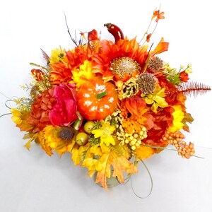 Fall Floral Arrangement, Fall Table Centerpiece, Fall Centerpiece, Autumn Centerpiece, Thanksgiving Table Centerpiece, Fall Decor, Autumn image 8