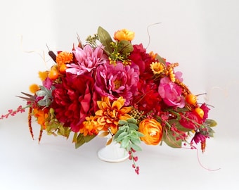 Fall Floral Arrangement, Fall Table Decor, Thanksgiving Centerpiece, Fall Centerpiece, Home Decor, Thanksgiving Floral, Fall Home Decor