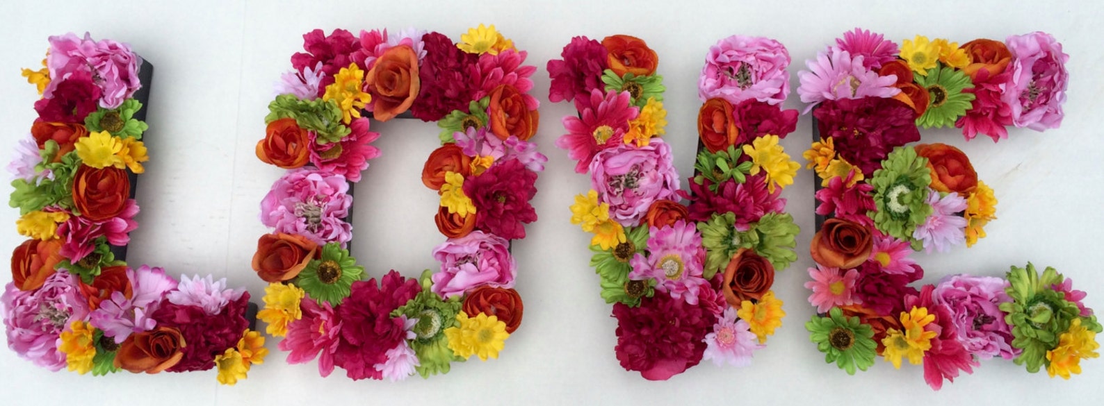 Custom Silk Floral Letter Monogram Medium 12 Flower Etsy