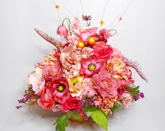 Fall Floral Arrangement, Fall Table Centerpiece, Fall Centerpiece, Autumn Centerpiece, Home Decor, Thanksgiving Floral, Fall Home Decor
