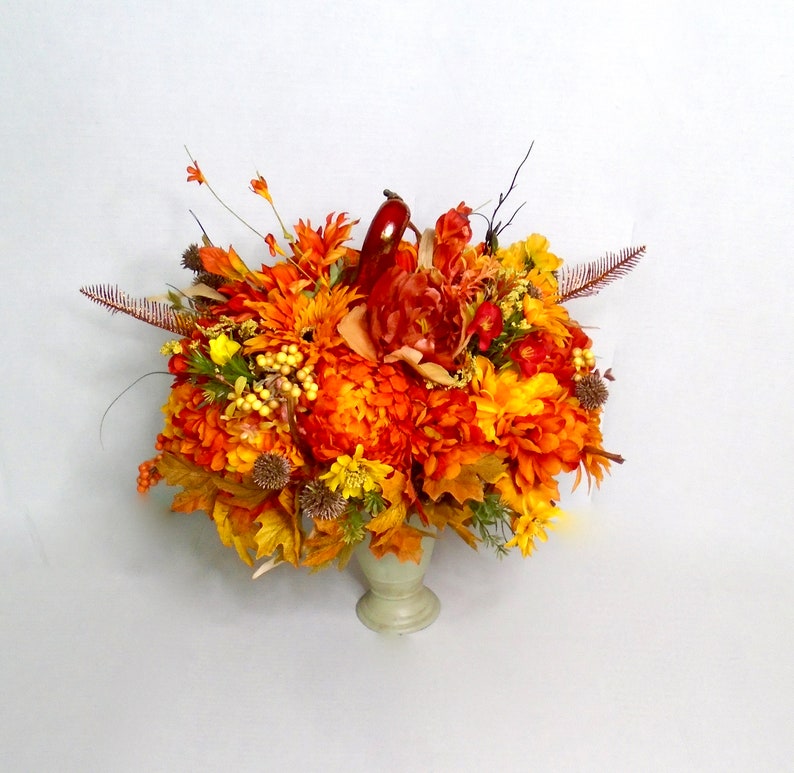 Fall Floral Arrangement, Fall Table Centerpiece, Fall Centerpiece, Autumn Centerpiece, Thanksgiving Table Centerpiece, Fall Decor, Autumn image 6