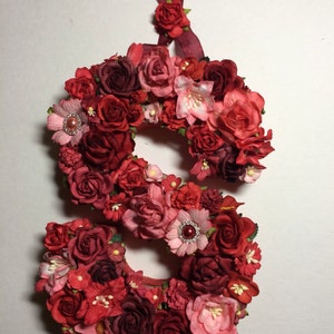 Custom Floral Letter Monogram - Paper Flower Initial in Your Color Choice on Paper Mâché Base