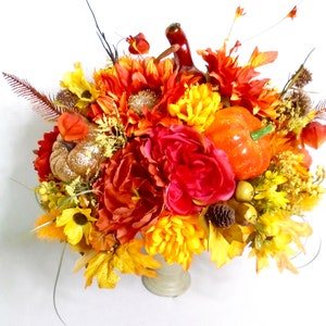 Fall Floral Arrangement, Fall Table Centerpiece, Fall Centerpiece, Autumn Centerpiece, Thanksgiving Table Centerpiece, Fall Decor, Autumn image 4