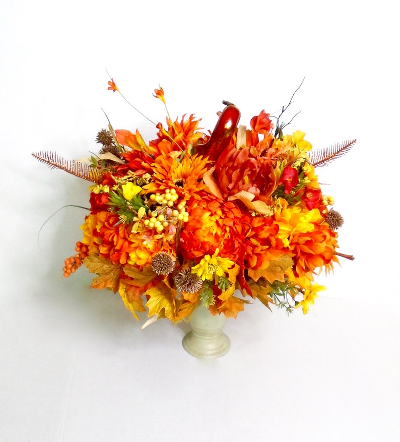 Fall Floral Arrangement, Fall Table Centerpiece, Fall Centerpiece, Autumn Centerpiece, Thanksgiving Table Centerpiece, Fall Decor, Autumn image 2