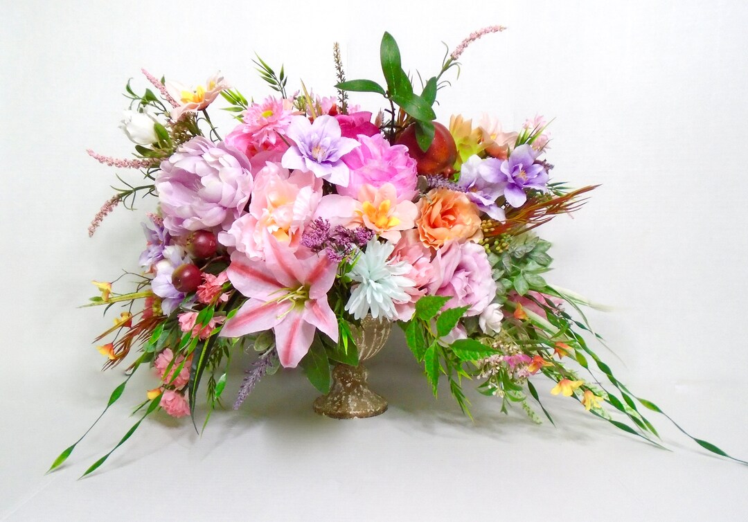 Deluxe Floral Centerpiece, Home Decor, Silk Floral Arrangement, Floral