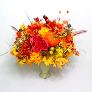 Fall Floral Arrangement, Fall Table Centerpiece, Fall Centerpiece, Autumn Centerpiece, Thanksgiving Table Centerpiece, Fall Decor, Autumn image 1