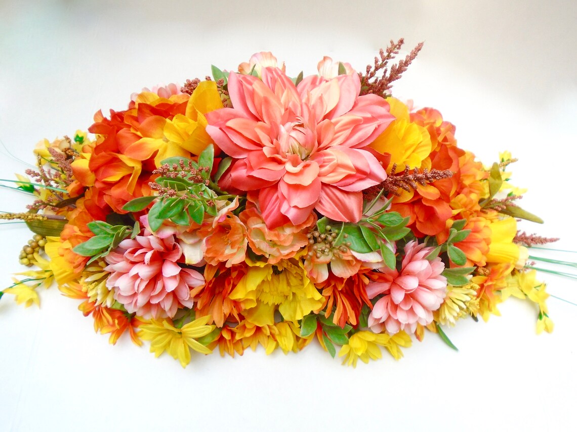 Floral Centerpiece Dining Table Centerpiece Summer Etsy