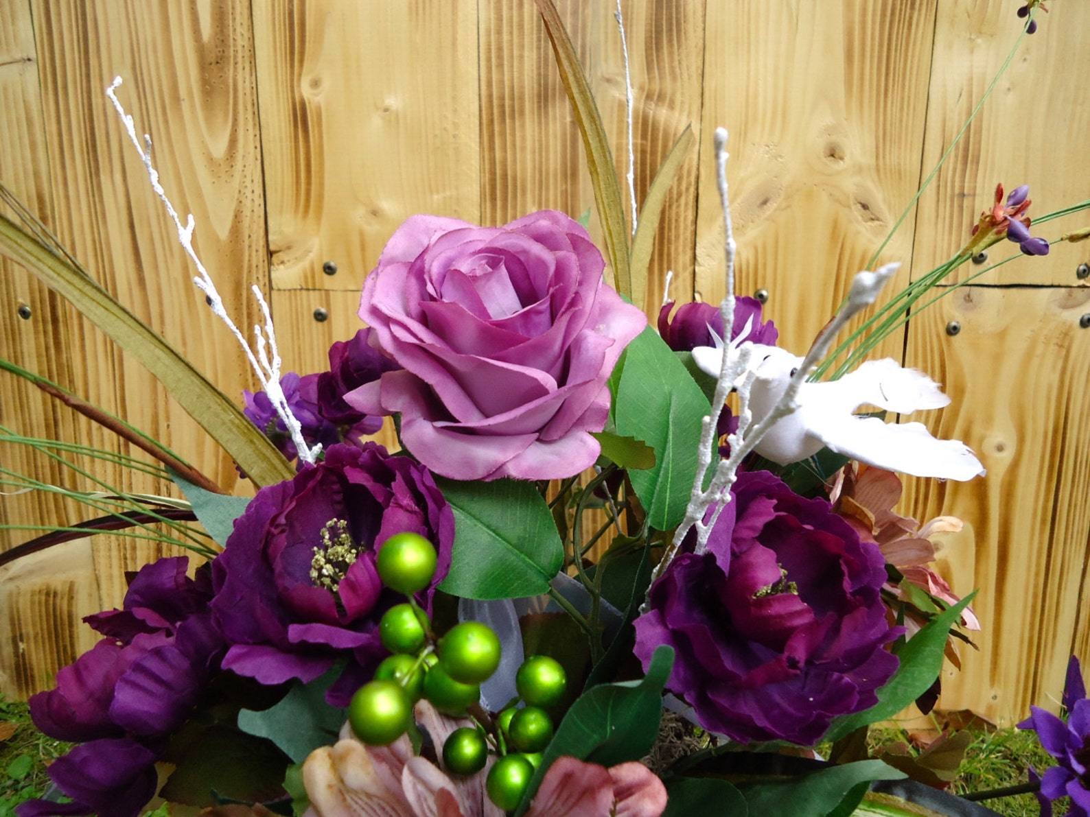 Cemetery Arrangement in Cone Holder Remember Etsy