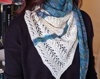 PATTERN: Selago - lace knit shawl, scarf, one skein scarf