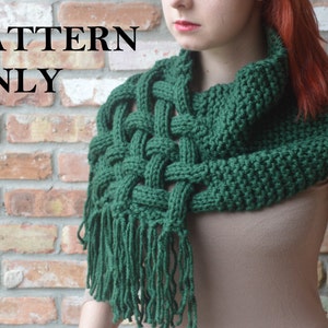 Ravelry: Bronwen: Celtic Cabled Hooded Scarf - Bulky pattern by