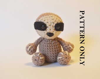 パターン: ナマケモノのぬいぐるみのかぎ針編みパターン。チュートリアル、手作り、動物のかぎ針編みパターン、DIY。