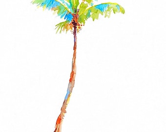 Palm 2 - watercolor color paper