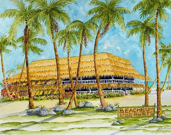 Beachbum Burts - On watercolor paper