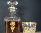 Baccarat Harcourt Empire Vintage Crystal Glass Whiskey Decanter w Gold Details
