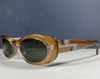 Gianni Versace MOD 248 COL 327 Gold/Green Translucent Vintage Designer Sunglasses