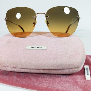Miu Miu SMU 52N Tortoise Brown/Gold Designer Sunglasses w/Case & Pouch