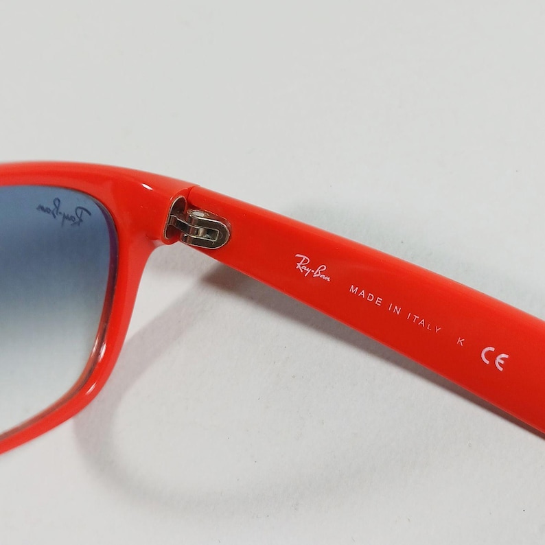 Ray Ban RB 2132 789/3F Orange/Blue New Wayfarer Unisex Sunglasses w/Case image 9
