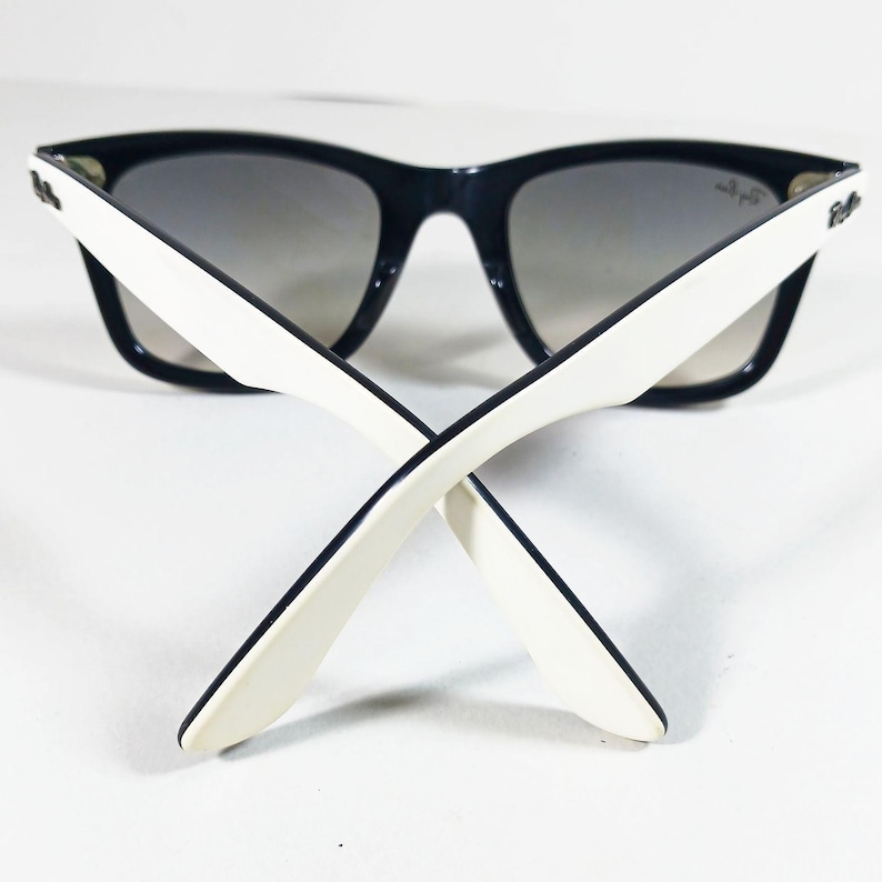 Ray Ban RB 2140 956/32 wit/zwarte Wayfarer-uniseks handgemaakte zonnebril Italië afbeelding 9